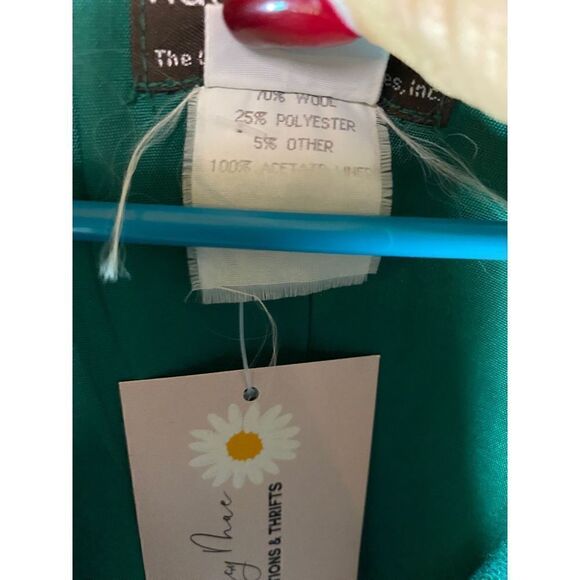 Vintage Jacket Green Wool Blazer Size 14 - Picture 6 of 7